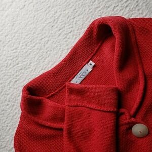 Willow Cardigan Sweater Womens Medium Red Shawl Collar Button Front Knit Cropped